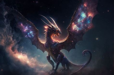 Space Dragon Fantasy Art, Star Dragon Fantasy Art, Cosmic Dragon Fantasy Art, Dragon God Fantasy Art, Cosmic Dragon Art, Space Dragon Art, Dragon God Art, Starlight Dragon, Prismatic Dragon