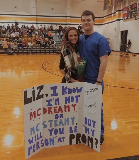 Greys Anatomy Homecoming Proposal, Hoco Proposals Ideas Greys Anatomy, Greys Anatomy Promposal Ideas, Greys Anatomy Hoco Proposal, Greys Anatomy Promposal, Cute Promposals, Dance Proposals, Prom Proposals, Cute Homecoming Proposals