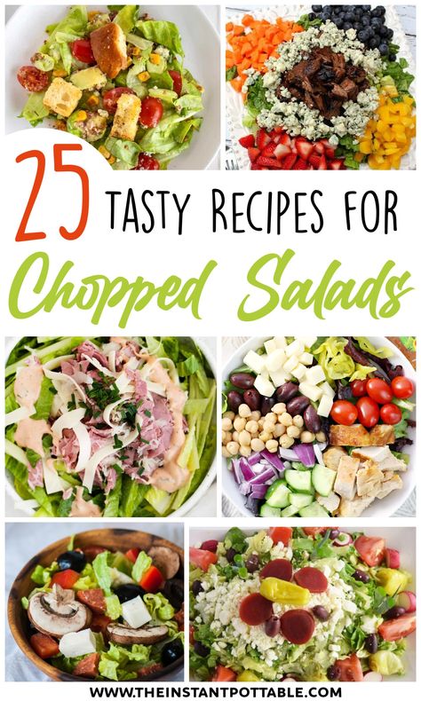 Chopped Salad Ingredients, Big Chopped Salad, Diy Chopped Salad Kit, Chop Salad Ideas, Chopped Chef Salad, Simple Chopped Salad Recipes, Sub Chopped Salad, Chopped Salads Healthy, Chopper Salad Recipes