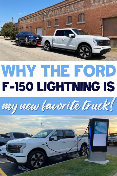 WE GOT TO TRY CHARGING AT A PUBLIC CHARGER FOR THE FIRST TIME AND IT WAS SO EASY! PHOTO: ERICA MUELLER Best Hybrid Cars, Ford Lightning, Electric Pickup Truck, Fords 150, Electric Pickup, Electric Truck, Hybrid Car, A Truck, Ford Truck