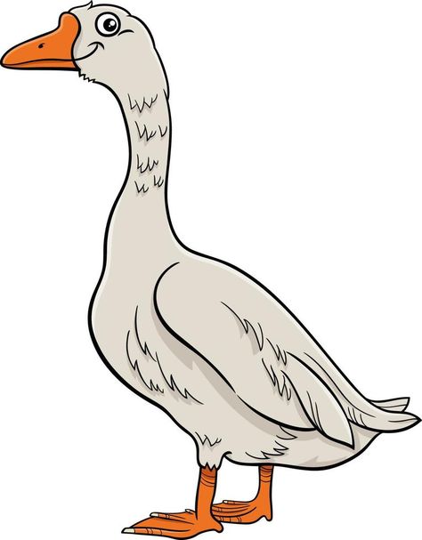 Goose Clipart, Goose Cartoon, Doodle Practice, Cartoon Goose, Animal Character, The Cartoon, Animal Farm, Farm Animal, Rock Painting