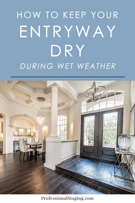 Is your entryway taking a beating when it comes to wet-weather grime and water? Follow these easy tips to make your entryway durable and functional for wet weather. Sunroom Entryway, Staging Ideas, Rainy Weather, Furniture Layout, Wet Weather, Home Staging, Selling House, Real Estate Marketing, Staging