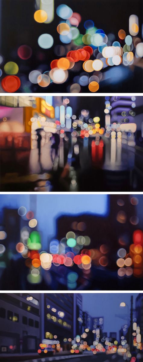 Philip Barlow Painting, Blurred Art Paintings, Light Up Artwork, Window Light Painting, Out Of Focus Painting, Philip Barlow, Light Artwork, Twinkling Lights, Visual Culture