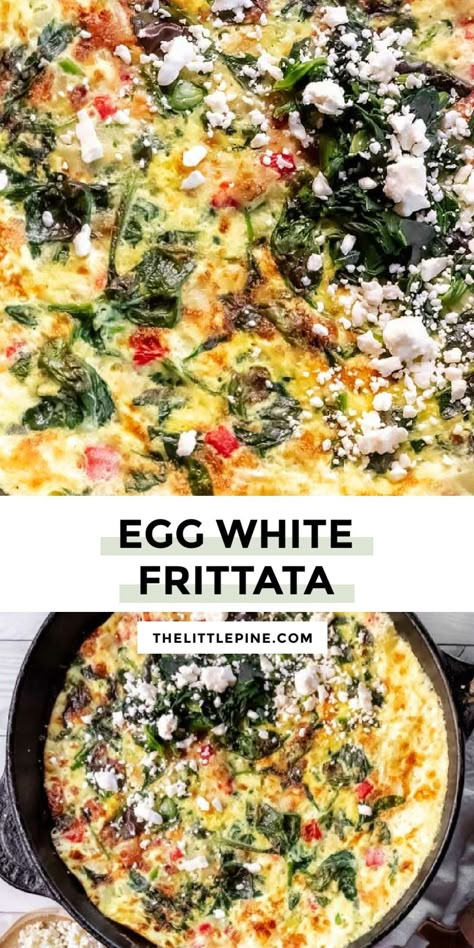 Egg whites and a few veggies are all you need for the delectably light and fluffy egg white frittata. Bonus: it's perfect for meal prep! Show off your cooking skills and whip up this healthy breakfast! Baked Egg White Frittata, Best Egg White Recipes, Spinach Egg White Frittata, Egg White Scramble Recipes, Egg White Quiche Crustless, Healthy Egg Frittata, Keto Egg White Recipes, Egg White Quiche Recipes, Egg White Frittata Recipes