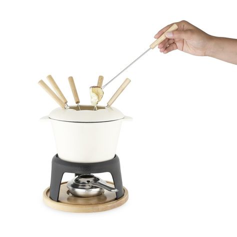 Twine 1.5 qt. Cast Iron Fondue Set | Wayfair Oil Fondue Recipes, Cast Iron Fondue, Oil Fondue, Cast Iron Set, Fondue Forks, Fondue Recipes, Fondue Pot, Cast Iron Pot, Pot Stand