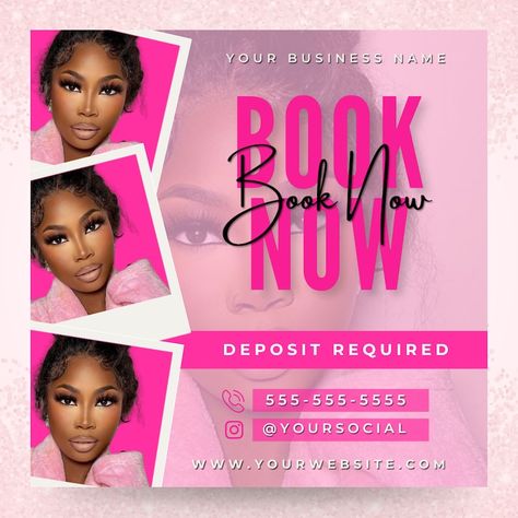 Editable Book Now Flyer, DIY Appointments Available Template, Premade Flyer Template, Hair, Lashes, Make Up, Nails, Stylist, Canva Template - Etsy Nigeria Digital Products Template, Makeup Promotion Flyer, Graphic Design Business Flyer, Canva Business Templates, Small Business Flyer Ideas, Hair Business Flyer, Hair Flyers Ideas Canva, Book Now Flyer, Canva Business Ideas