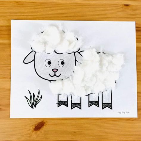 Looking for a cute Sheep Craft for preschoolers? Here's a super easy Cotton Ball Sheep Craft with a free printable sheep template. Kids can create their own fluffy sheep craft with cotton balls. Great for fine motor skills. Get the Sheep Craft template here. Cotton Ball Sheep, Sheep Template, Cotton Ball Crafts, Sheep Craft, Lamb Craft, Farm Theme Preschool, Sheep Face, Lost Sheep, Fluffy Sheep