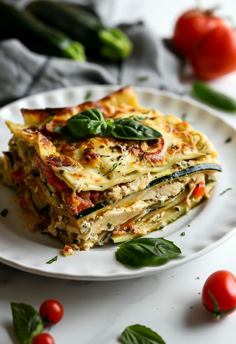 Learn How to Cook Zucchini Lasagna Recipe For Free | Recipes You'll Love, Made Easy! Lasagna With Zucchini, Vegetable Lasagna Recipe, Zucchini Lasagna Recipe, Cook Zucchini, Trendy Recipes, How To Cook Zucchini, Vegetable Lasagna, Zucchini Lasagna, Chopped Spinach