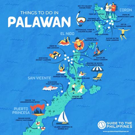 Phillipines Travel, Philippines Palawan, Philippine Map, Philippine Holidays, Palawan Island, Puerto Princesa, Holiday Travel Destinations, Palawan Philippines, Asia Travel Guide