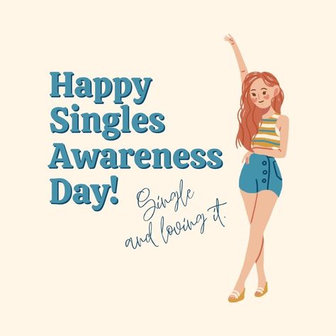 "Single and loving it. Happy Singles Awareness Day!" Anti Romantic Quotes, Singles Day 11.11 Quotes, 11:11 Quotes, Sassy Thoughts, Pastel Color Aesthetic, Quotes For Singles, Single And Loving It, Single Awareness Day, Happy Singles Awareness Day