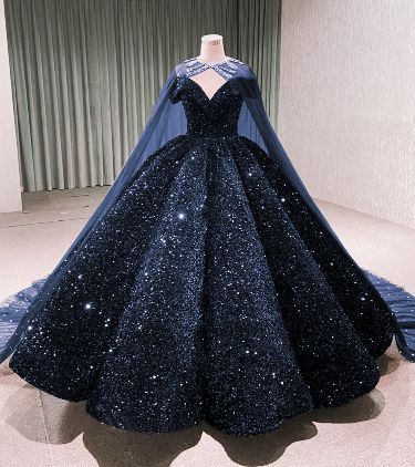 Dress For 15th Birthday, Dark Blue Quinceanera, Dark Blue Quinceanera Dresses, Ball Gown With Cape, Dark Blue Ball Gown, Navy Ball Gown, Blue Ball Dresses, Navy Blue Quinceanera Dresses, Blue Quinceanera Dress