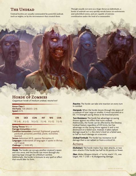 [Monster] The Book of Hordes - Rules for Mass Warfare - Imgur Horde Of Zombies, Dungeons And Dragons Rules, Dnd Stats, Dungeon Master's Guide, Dnd Funny, Dungeons And Dragons 5e, Monster Book Of Monsters, Dnd Dragons, D D Monsters