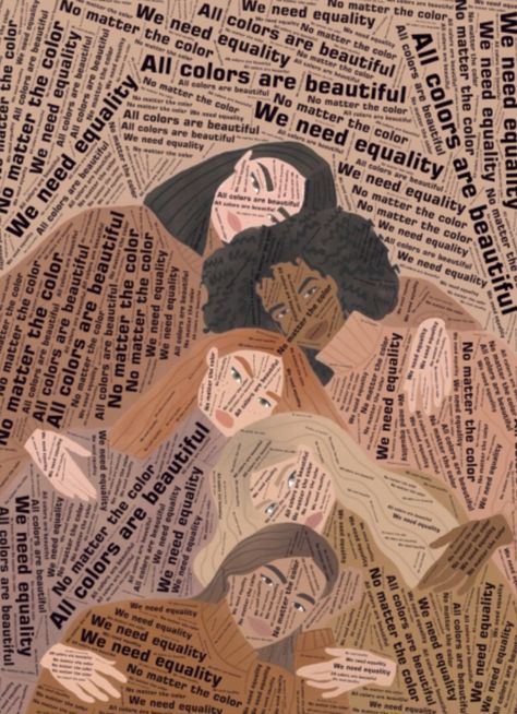 Black Feminism Art, Diversity And Inclusion Aesthetic, Diversity Art, Calligraphy Quotes Doodles, Black Lives Matter Art, Feminism Art, Diversity And Inclusion, Newspaper Art, Background Drawing