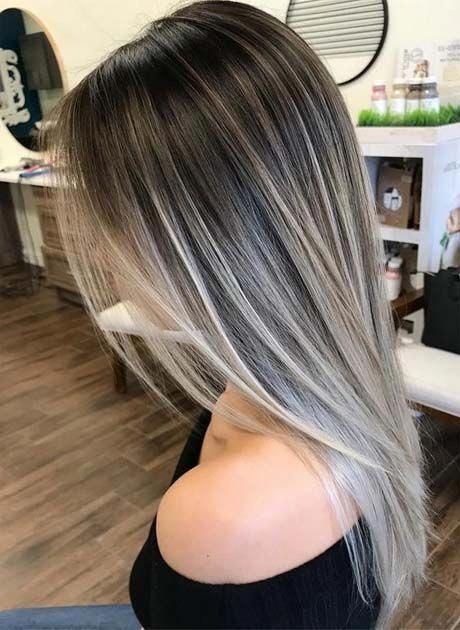 Ash Blonde Highlights On Dark Hair, Blond Cenușiu, Balayage Straight, Balayage Straight Hair, Blonde Highlights On Dark Hair, Black Hair Balayage, Ash Hair Color, Ice Blonde, Summer Balayage