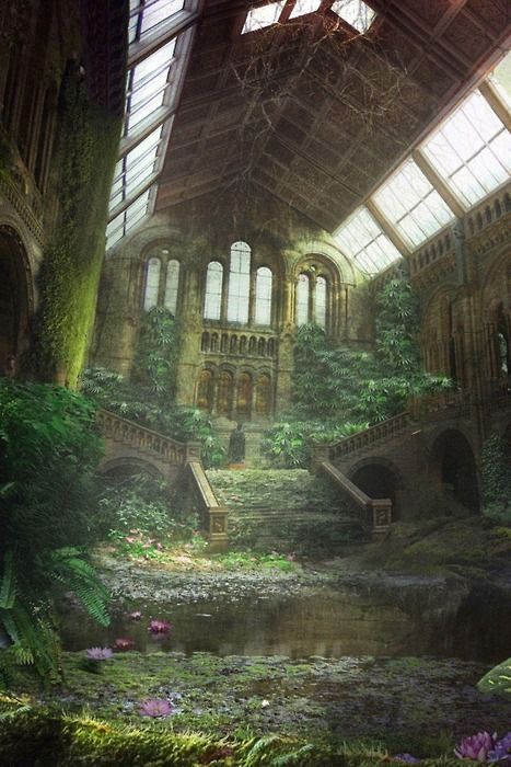 Ruines recouvertes par la végétation... Shalyncore Aesthetic, Robin Core, Forest Pics, Imp Oc, Ruined City, Abandoned House, Abandoned Mansions, Abandoned Buildings, 판타지 아트