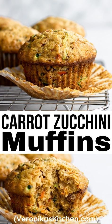 Carrot Zucchini Muffins on a wire rack. Carrot Zucchini Muffins, Carrot Muffin Recipe, Carrot Zucchini, Zucchini Carrot, Make From Scratch, Carrot Muffins, Oat Crumble, Oat Muffins, Homemade Muffins