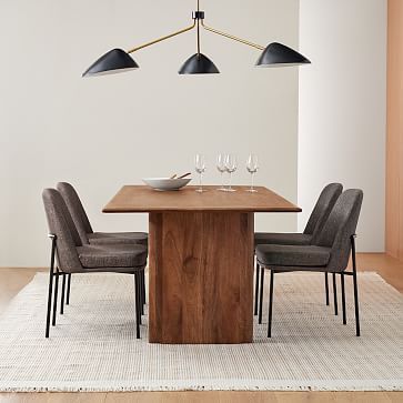 Anton Solid Wood Dining Table (72", 86", 120") | West Elm (US) Anton Dining Table, Solid Wood Dining Table, Rugs Usa, Wood Dining Table, Formal Dining Room, Faceted Crystal, Formal Dining, West Elm, Anton