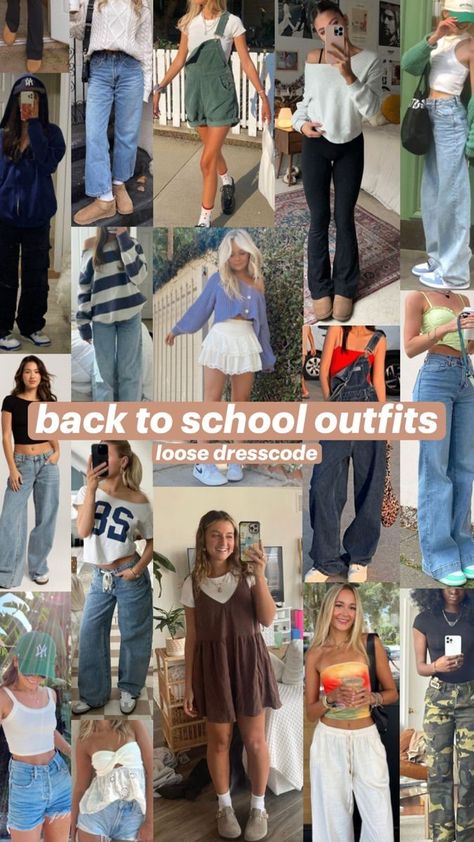 Back to school fits high school fits back to school outfit ideas high school outfits school fits back to school outfits highschool cute College First Day Outfit, First Day Of Highschool Outfits, High School Fits, Outfit Ideas For School Dress Code, Hot Day Outfit, Middle School Fashion, Back To School Outfits Highschool, Cold Day Outfits, Back To School Outfit Ideas