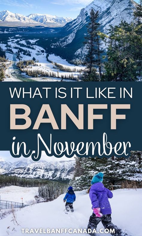 Is November a good time to visit Banff? November is definitely shoulder season in Banff, but with some planning it can be an incredible time to visit. If you visit Banff in November, you’ll be rewarded with fewer crowds and lower accommodation costs. More importantly, you’ll enjoy incredible winter scenery but with the mountain lakes not yet frozen. Here's everything you need to learn about Banff in November. Banff Hot Springs, Things To Do In Banff, Fairmont Chateau Lake Louise, Fairmont Banff Springs, Fairmont Banff, Chateau Lake Louise, Johnston Canyon, Icefields Parkway, Winter Driving