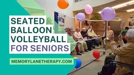 Seated Balloon Volleyball | Exercise for Seniors Balloon Volleyball For Seniors, Balloon Games For Seniors, Balloon Volleyball, Balloon Popping, Exercise For Seniors, Memory Care Activities, Work Games, Balloon Games, Senior Games