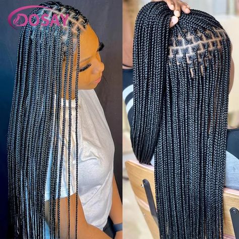 36" Full Lace Braided Wigs Synthetic Hair Box Braids Lace Front Wigs Knotless Braided Wigs For Black Women Braiding Wigs African - AliExpress 200165144 Hair Box Braids, Knotless Box Braids, Halloween Accessories Hair, Wigs Synthetic, Lace Braid, Braided Wigs, Synthetic Lace Wigs, Leather Pants Women, Halloween Hair