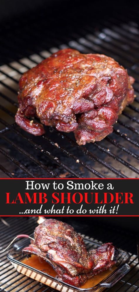 Bbq Lamb Shoulder, Smoked Lamb Shoulder, Lamb Meals, Pulled Lamb, Lamb Roast Recipe, Lamb Shoulder Roast, Traeger Cooking, Smoked Lamb, Bbq Lamb