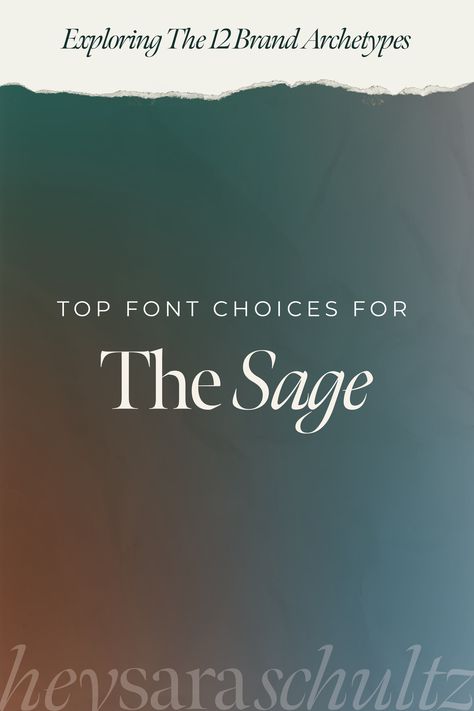 Because fonts are used in so many different aspects of branding and brand identity, the font that you choose has the potential to become directly associated with who you are and what you stand for. Wise and timeless doesn’t mean that you are limited to boring choices! Below are a range of font sug Sage Brand Archetype, Sage Archetype, Jersey Font, Timeless Font, Business Fonts, Instagram Font, Brand Archetypes, Font Inspiration, Brand Fonts