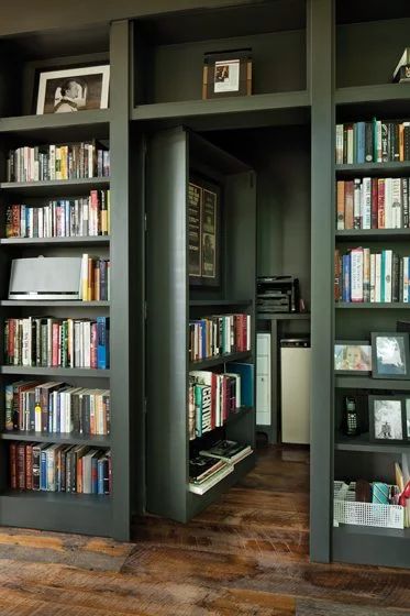 Home Library Secret Door, Bookshelves Secret Door, Hidden Door In Bookcase, Hidden Book Room, Secret Door In Bookcase, Secret Study Room, Hidden Doors In Bookcases, Secret Library Room Bookcase Door, Secret Door Library