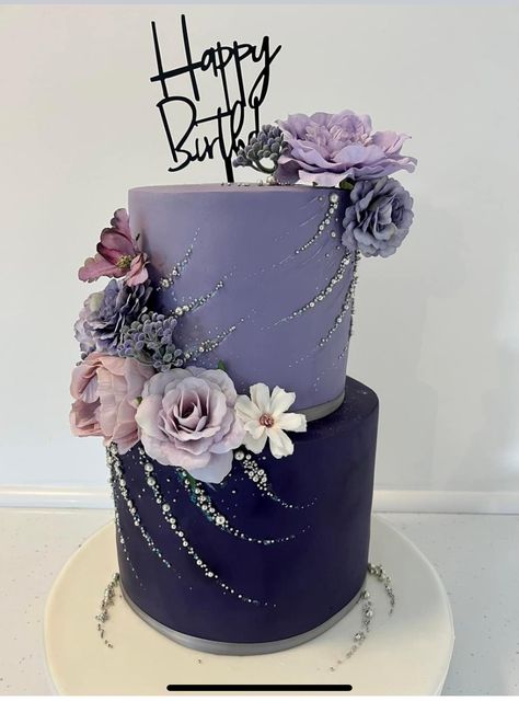 Purple Cakes Birthday, 15th Birthday Cakes, Blue Birthday Cakes, Debut Ideas, Purple Cakes, 18th Birthday Cake, Birthday Cakes For Women, 50th Birthday Cake, Cakes For Women