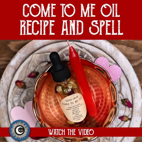 Come to Me Oil Recipe and Love Draw Spell - Magical Crafting - Witchcraft Hello my darlings. In this video I show you my recipe for Come To Me spell oil to attract love and attention. I dress a spell candle with the oil and do a love drawing spell at the end. Let’s do some Magical Crafting. #magicalcrafting #witchcraft Attraction Oil Recipe Witchcraft, Magical Oils Recipes, Love Oil Recipe Witchcraft, Come To Me Oil Recipe, Oil Spells, Come To Me Spell, Come To Me Oil, Love Potion Recipe, Magical Crafting