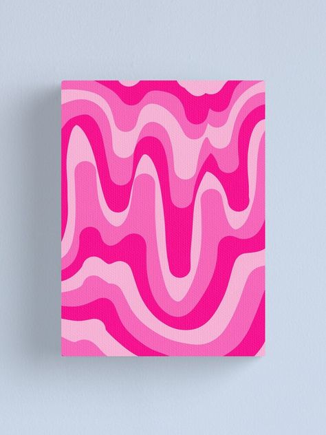 Asthetic Paintings Canvases Abstract, Vibey Paintings On Canvas, Groovy Canvas Painting, Pink Acrylic Painting Ideas, Diy Pink Canvas Art, Preppy Painting Ideas On Canvas, Squiggly Art, Small Square Canvas Painting Ideas, Girly Paintings On Canvas Easy