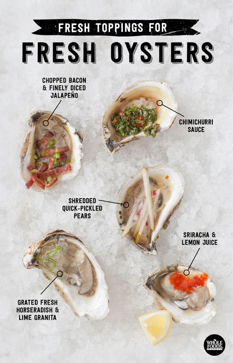 Oysters On The Half Shell, Oyster Roast, Raw Oysters, Oyster Recipes, Fresh Oysters, Gin Tonic, Whole Foods Market, Fish Dishes, Seafood Dishes