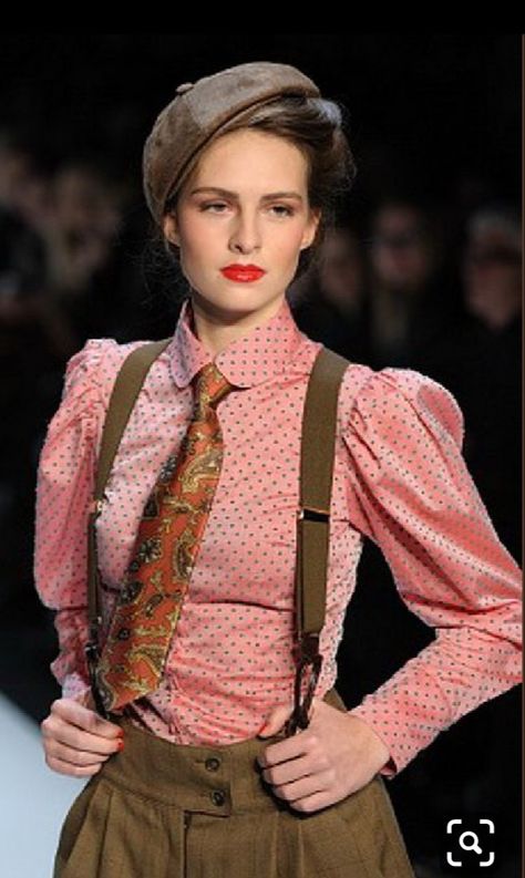 Dandy Style, Lena Hoschek, Look Retro, Estilo Chic, Looks Chic, Menswear Inspired, Look Vintage, Mode Vintage, Pink Blouse