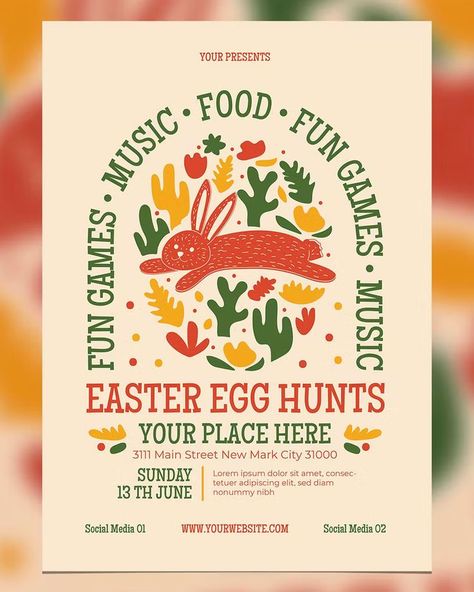 Easter Flyers, Fundraiser Flyer, Graphic Design Print, Easter Fun, Free Vector Graphics, Easter Egg Hunt, Egg Hunt, Printed Materials, Easter Egg