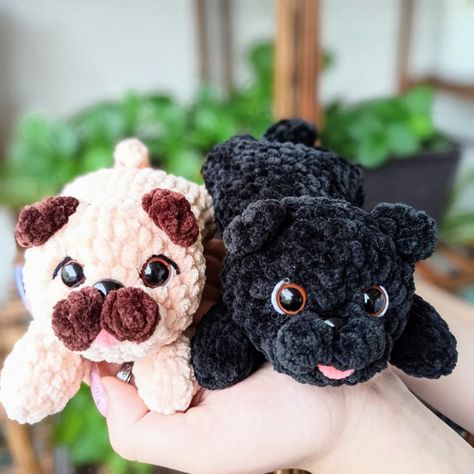 PDF pattern for cute pug no sew pattern pattern requires knowledge and experience with crochet detailed step-by-step pattern with photos this is not a finished product, this is a PDF pattern Crochet Pug, Pug Pattern, Crochet Things, Black Pug, The Pug, Toy Pattern, Cute Pugs, Crochet Toy, No Sew