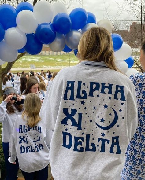 Alpha Xi Delta Shirts Design, Dream Sorority Theme, Alpha Xi Delta Bid Day, Alpha Xi Delta Merch, Bid Day Ideas, Venus Aphrodite, Sorority Themes, Philanthropy Events, Philanthropy Shirts