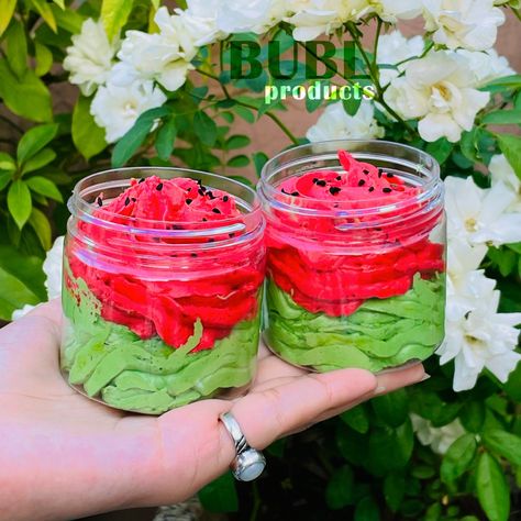 Whippedsoap Watermelon Body Butter, Watermelon Scrub, Watermelon Soap, Watermelon Candle, Summer Soap, Body Butter Labels, Whipped Scrub, Bath And Shower Products, Tropical Fragrance