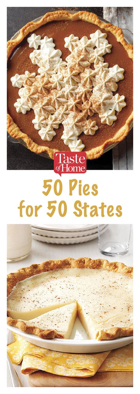 The Most Iconic Pie in Every State Unusual Pie Recipes, Unusual Pies, Flower Lemon Tarts, Unique Pie Recipes, Pies Dessert, Just Pies, Types Of Pie, Potato Candy, Pumpkin Treats