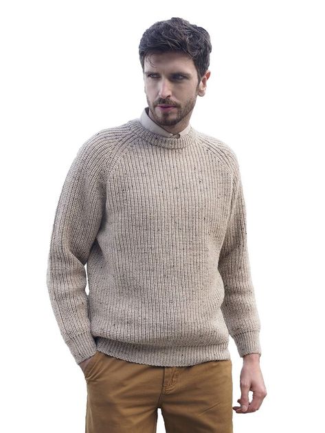 Men's Fisherman Irish Rib Crew Neck Wool Sweater Crochet Poncho Patterns Kids, Fishermans Sweater, Irish Knitwear, Irish Clothing, Bose Headphones, Crochet Poncho Patterns, Poncho Pattern, Fisherman Sweater, Cable Stitch