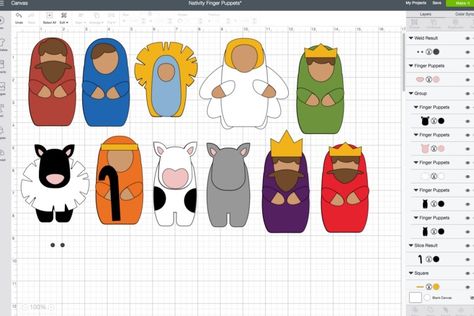 DIY NO SEW FELT NATIVITY FINGER PUPPETS WITH THE CRICUT MAKER | EVERYDAY JENNY Nativity Finger Puppets, Felt Nativity, Sew Felt, Finger Puppet Patterns, Diy Nativity, Felt Finger Puppets, Neighbor Christmas Gifts, Puppet Patterns, Felt Books