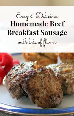 We eat breakfast-for-dinner pretty often.  I finally tried making beef sausage because it was a breakfast-kind-of-night and I had some beef thawed in the fridge.  I used 2 lbs of beef at first and the recipe on page 364 of Nourishing Traditions for Spicy Lamb Sausage, minus the sundried tomatoes and pepper (that I didn’t... Beef Breakfast Sausage, Beef Sausage Recipes, Lamb Sausage, Ground Beef Breakfast, Sausage Recipes For Dinner, Homemade Breakfast Sausage, Homemade Sausage Recipes, Breakfast Sausage Recipes, Corned Beef Brisket