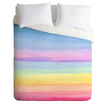 Elegant Bedspreads, Ombre Bedding, Joy Laforme, Rainbow Bedroom, Rainbow Bedding, Duvet Covers Yellow, Bedding Duvet Covers, Contemporary Duvet Covers, Rainbow Ombre