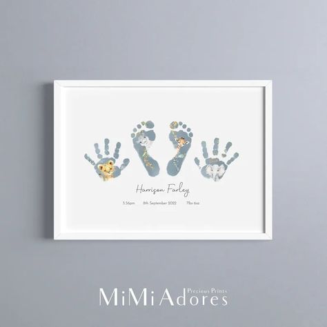 Baby Handprint Art, Pastel Nursery Decor, Baby Footprint Art, Baby Boy Decorations, Save The Date Video, Hand Paintings, Saved Images, Pastel Nursery, Baby Keepsakes