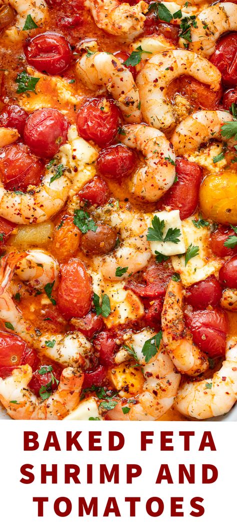 Garlicky Baked Shrimp, Feta Shrimp, Shrimp With Tomatoes, Berry Trifle Recipe, Pasta Food Recipes, Cherry Tomato Recipes, Cake Pizza, Baked Feta, Shrimp Recipes Healthy