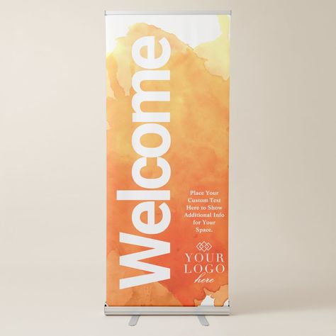 Standing Banner Design, Cute Business Casual, Roll Banner, Retractable Banner, Welcome Banner, Business Banner, Event Branding, Banner Stands, Outdoor Banners