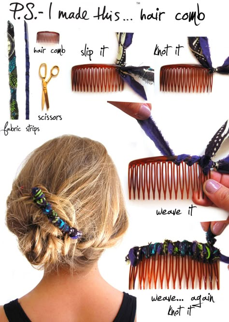 DYI hair comb! from http://psimadethis.com Hair Combs, Diy Hair Accessories, Accessories Diy, Hair Dos, Brunei, Diy Hairstyles, Hair Comb, Barrettes, Hair Jewelry