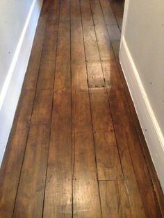 Sanded and oiled pine floor boards to a dark oak colour. Dark Wood Bedroom, Rustic Wood Floors, White Oak Floors, Pine Floors, Wood Bedroom, Timber Flooring, House Flooring, Oak Floors, Front Room