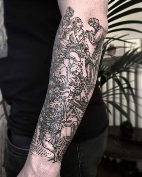 Henry Tattoo, Misfits Tattoo, Etching Tattoo, Woodcut Tattoo, Helmet Tattoo, Engraving Tattoo, Medieval Tattoo, Mechanic Tattoo, Man Tattoo