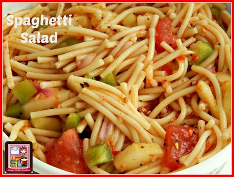 Italian Seasoning Recipes, Spagetti Salad Recipes, Salad Supreme Pasta Salad, Cold Spaghetti Salad, Salad Supreme, Spaghetti Pasta Salad, Salad Italian, Spaghetti Salad, Zesty Italian Dressing