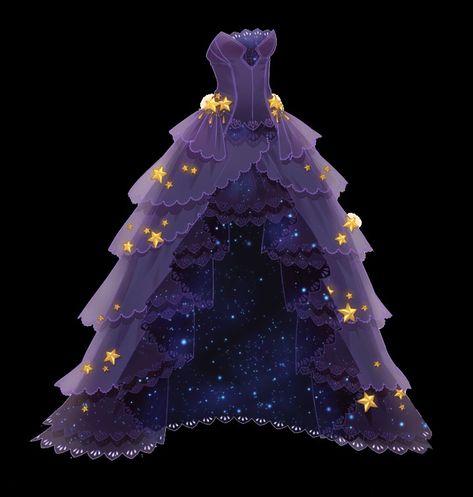 Moon Dress Art, Royalty Outfits Drawing, Purple Clothes Drawing, Galaxy Dress Drawing, Galaxy Dress, Nikki Dress, Dress Design Drawing, Clothing Design Sketches, Old Fashion Dresses